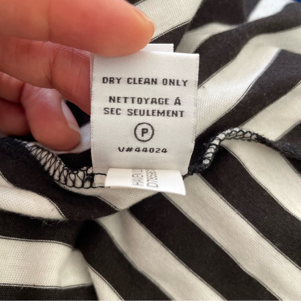 Diane Von Furstenberg Black and White Striped Long Sleeve Dress - Picture 12 of 13